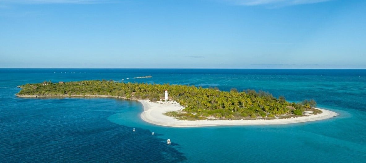 Vue aérienne sur l'ile de Fanjove en Tanzanie
