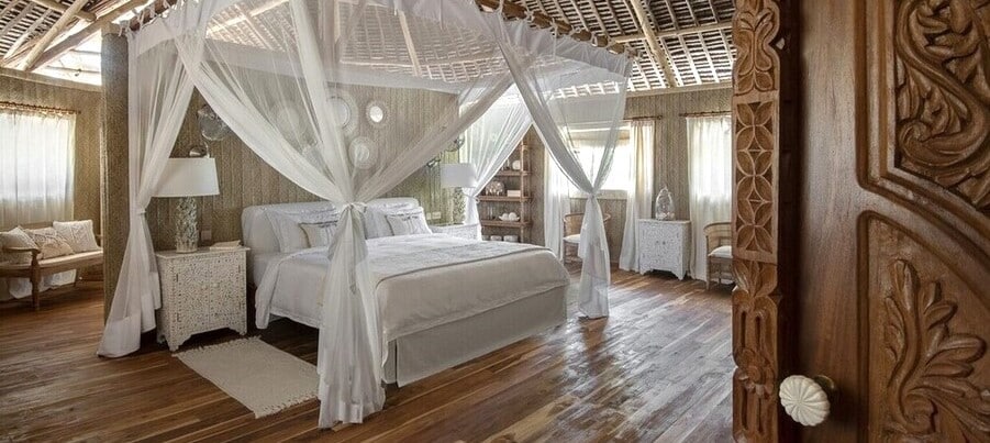 A Fanjove, des bungalows accueillant des chambres élégantes à la décoration raffinée