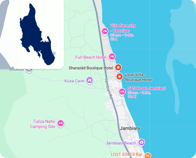 Zoom Zanzibar et ses iles Jambiani